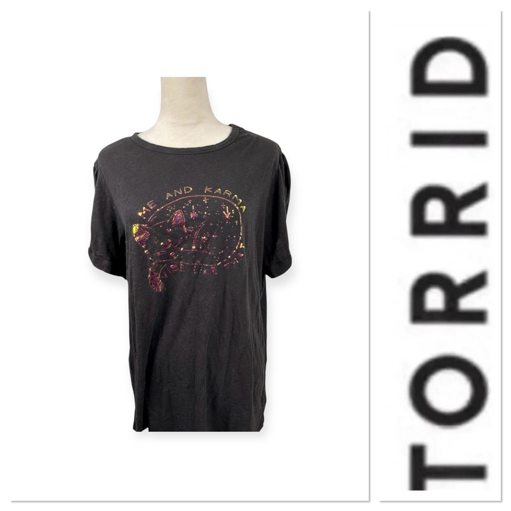 Torrid black T-shirt with “Me and Karma” on the front size 2-2X/18-20